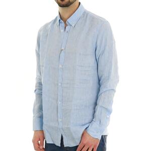 CAMICIA IN LINO AZZURRO